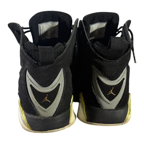 Air Jordan 7 True Flight Retro Sneaker Men’s Size 8 Black Gold Basketball - Picture 5 of 8